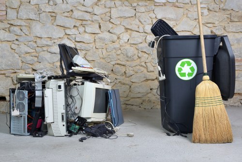 Community members participating in recycling