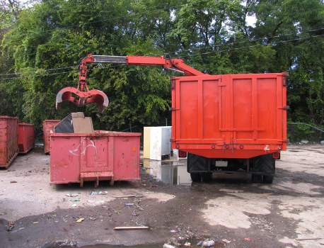 Clean construction site after waste removal